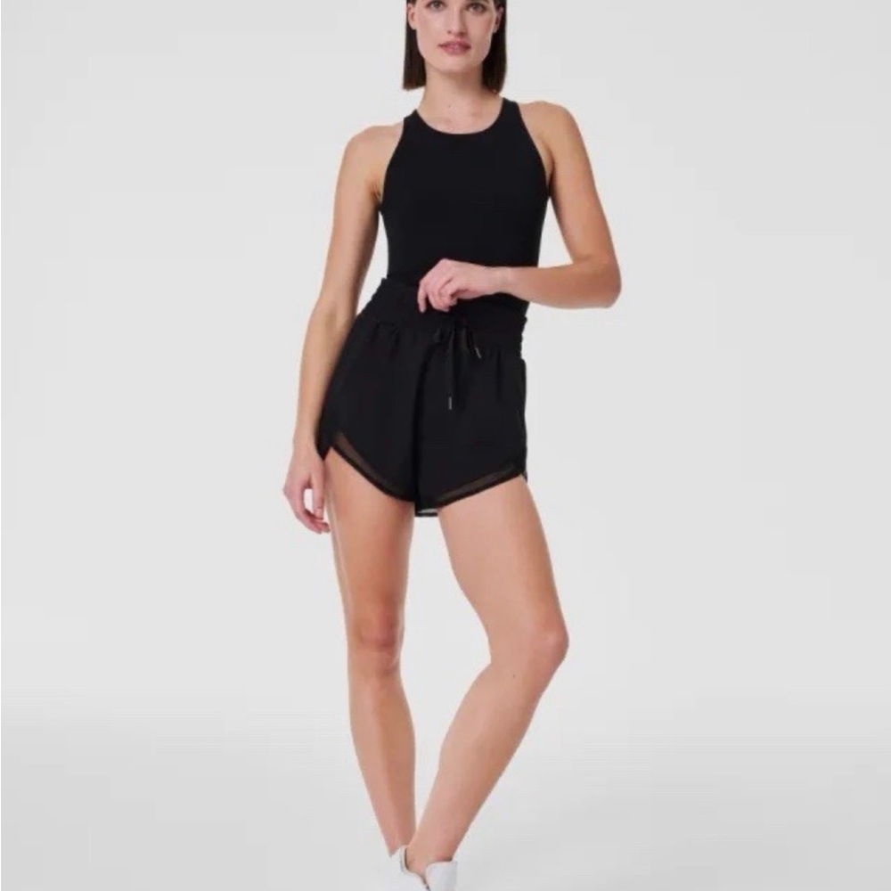 SPANX Black Sleeveless Jumpsuit with Short Overlay